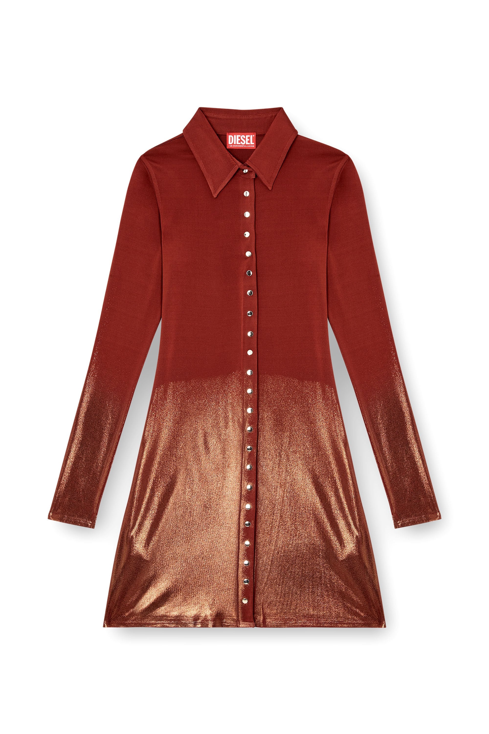 Women's Polo mini dress with front buttons Brown