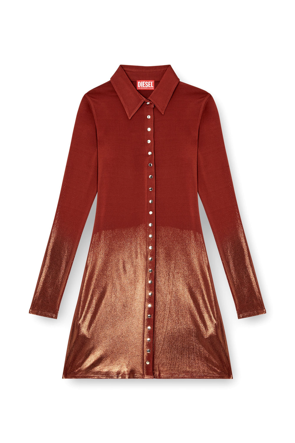 Women's Polo mini dress with front buttons Brown