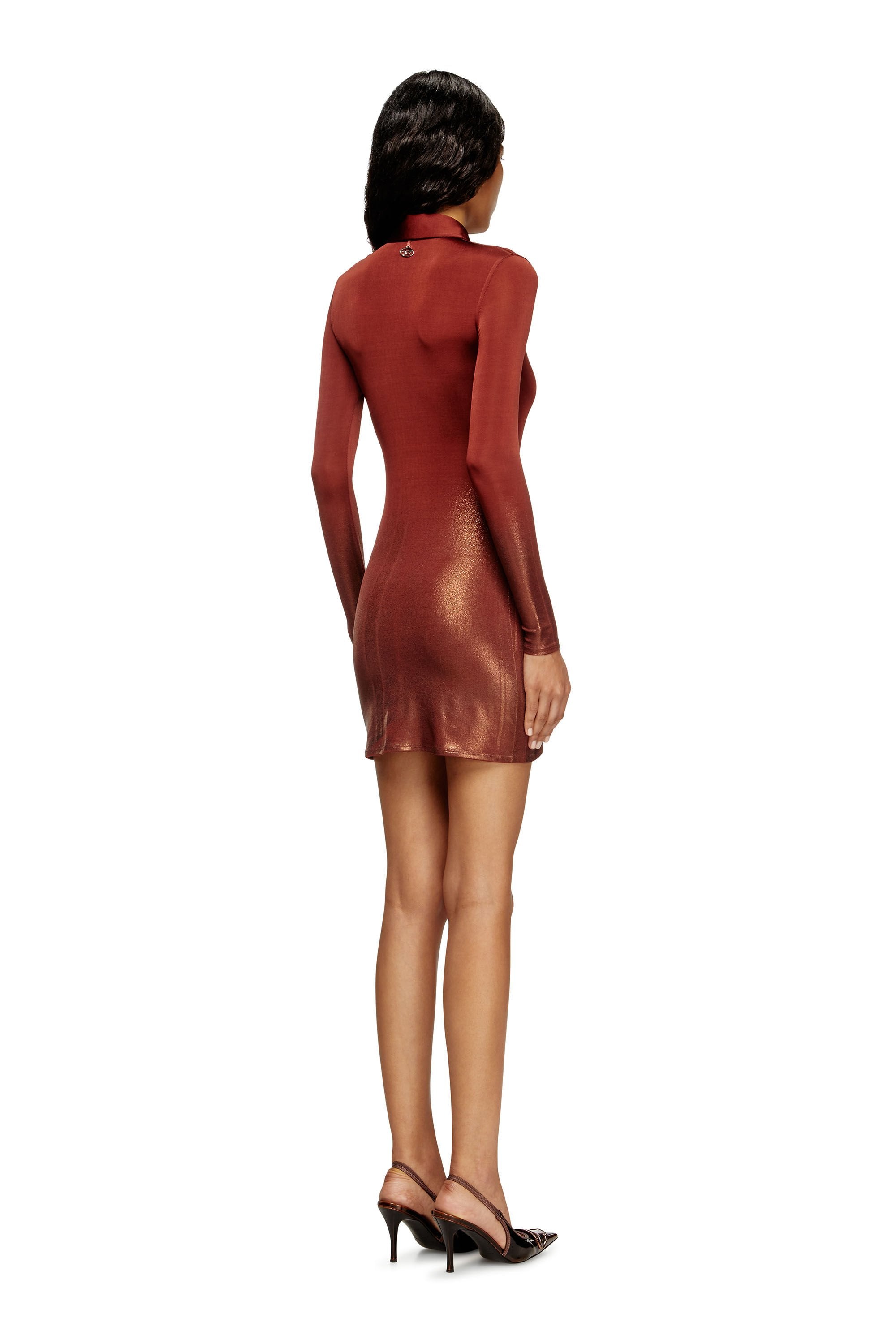 Women's Polo mini dress with front buttons Brown