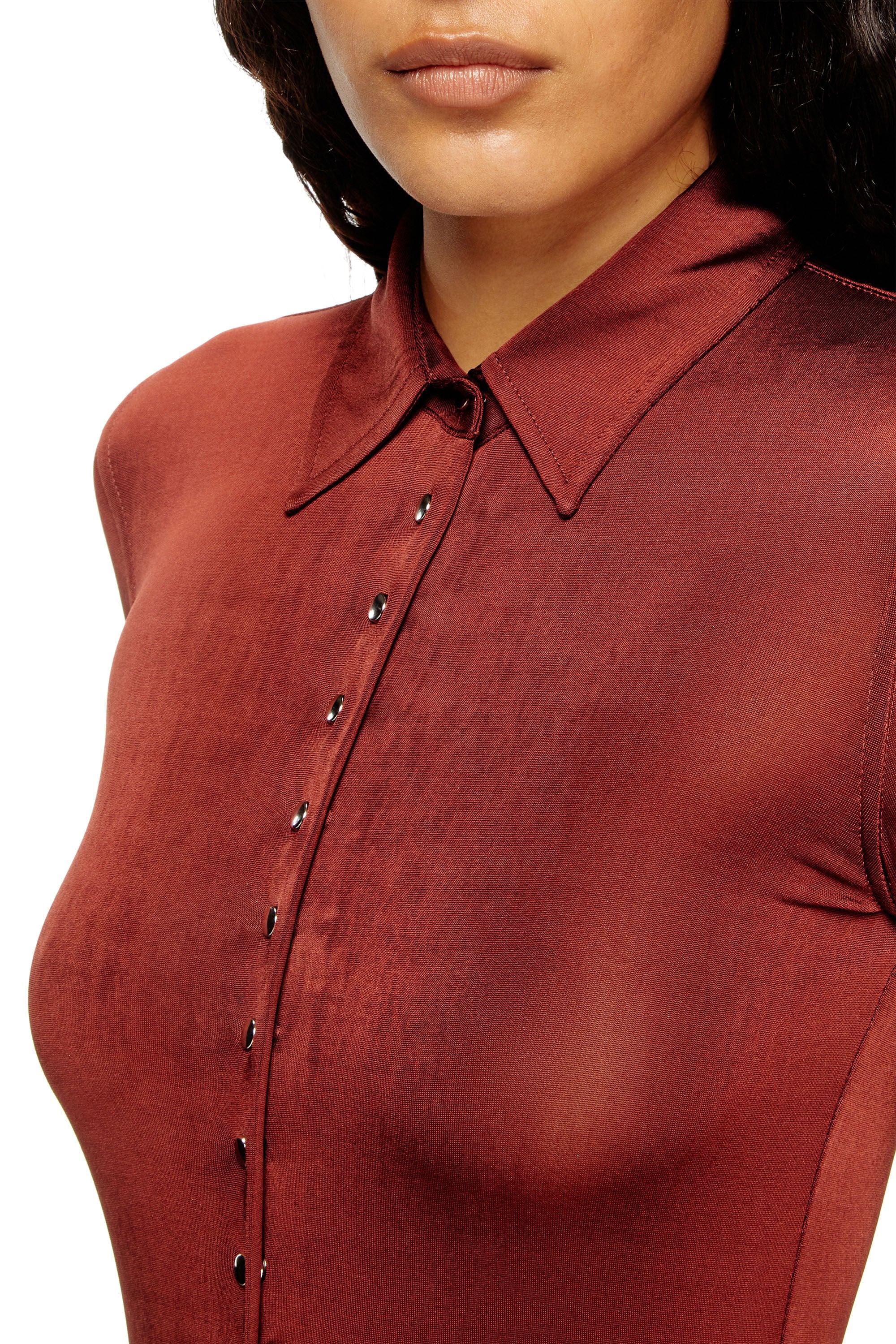 Women's Polo mini dress with front buttons Brown