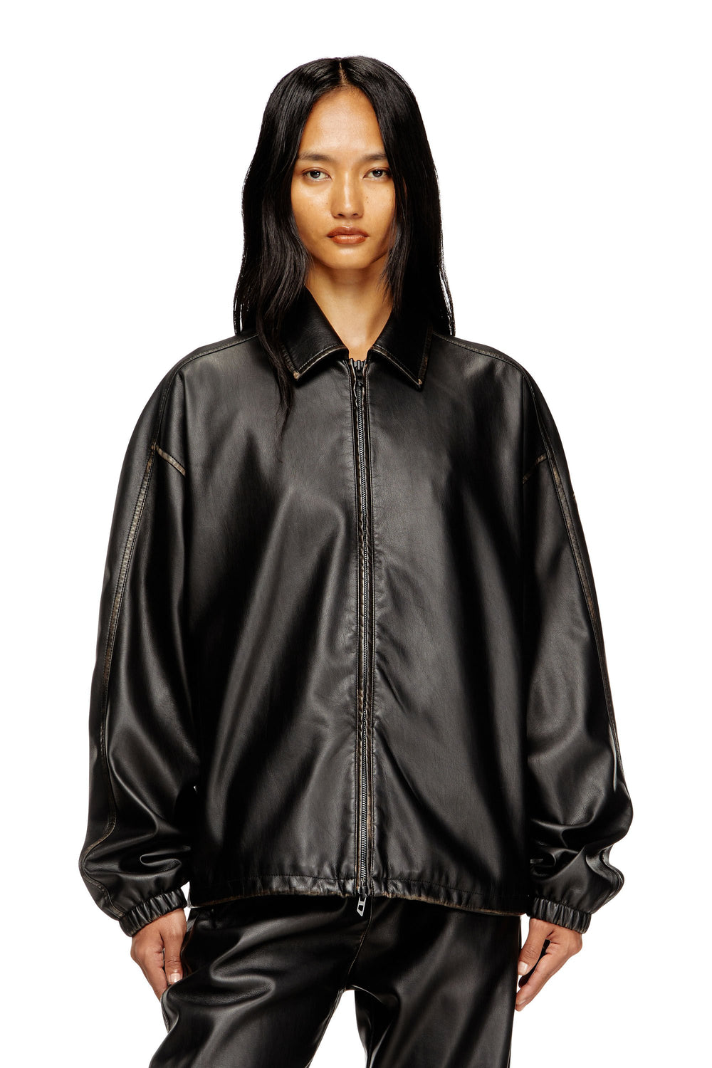 Women's Jacket in treated technical fabric Black