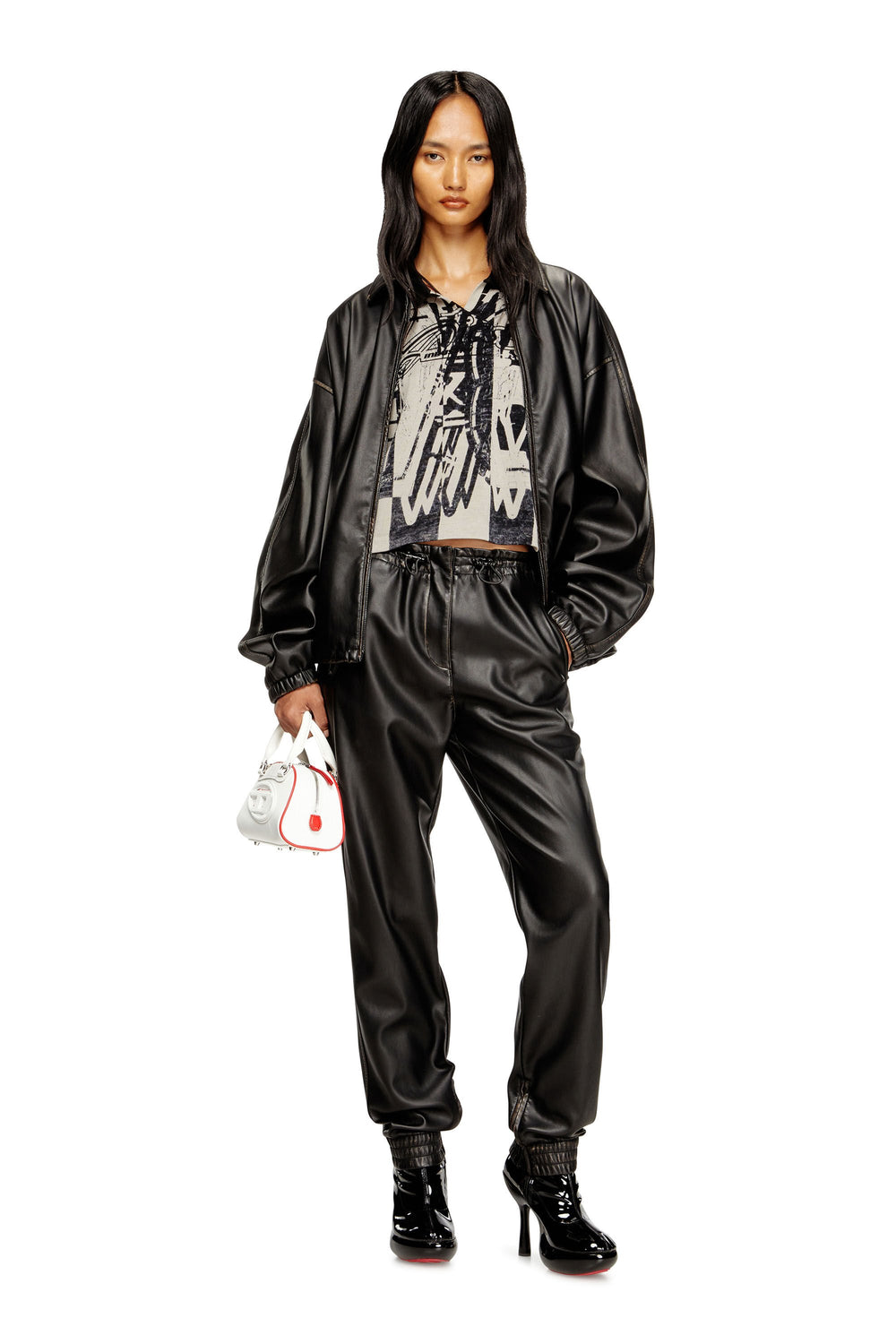 Women's Jacket in treated technical fabric Black