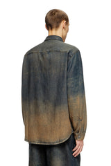 Men's Shirt in fluid shaded denim Blue