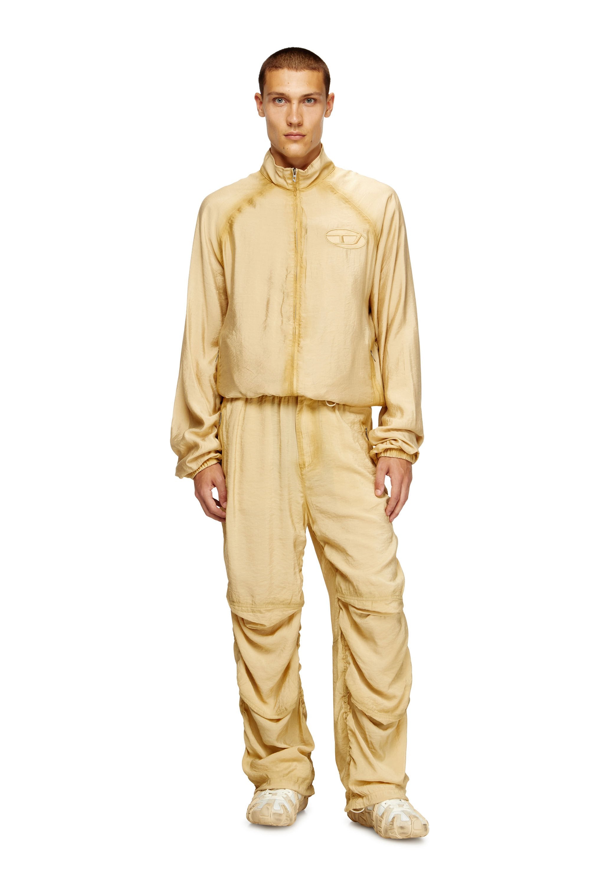 Men's Utility pants in light crinkled fabric Beige