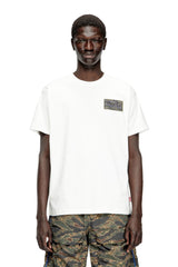 Men's T-shirt with camo logo patch White