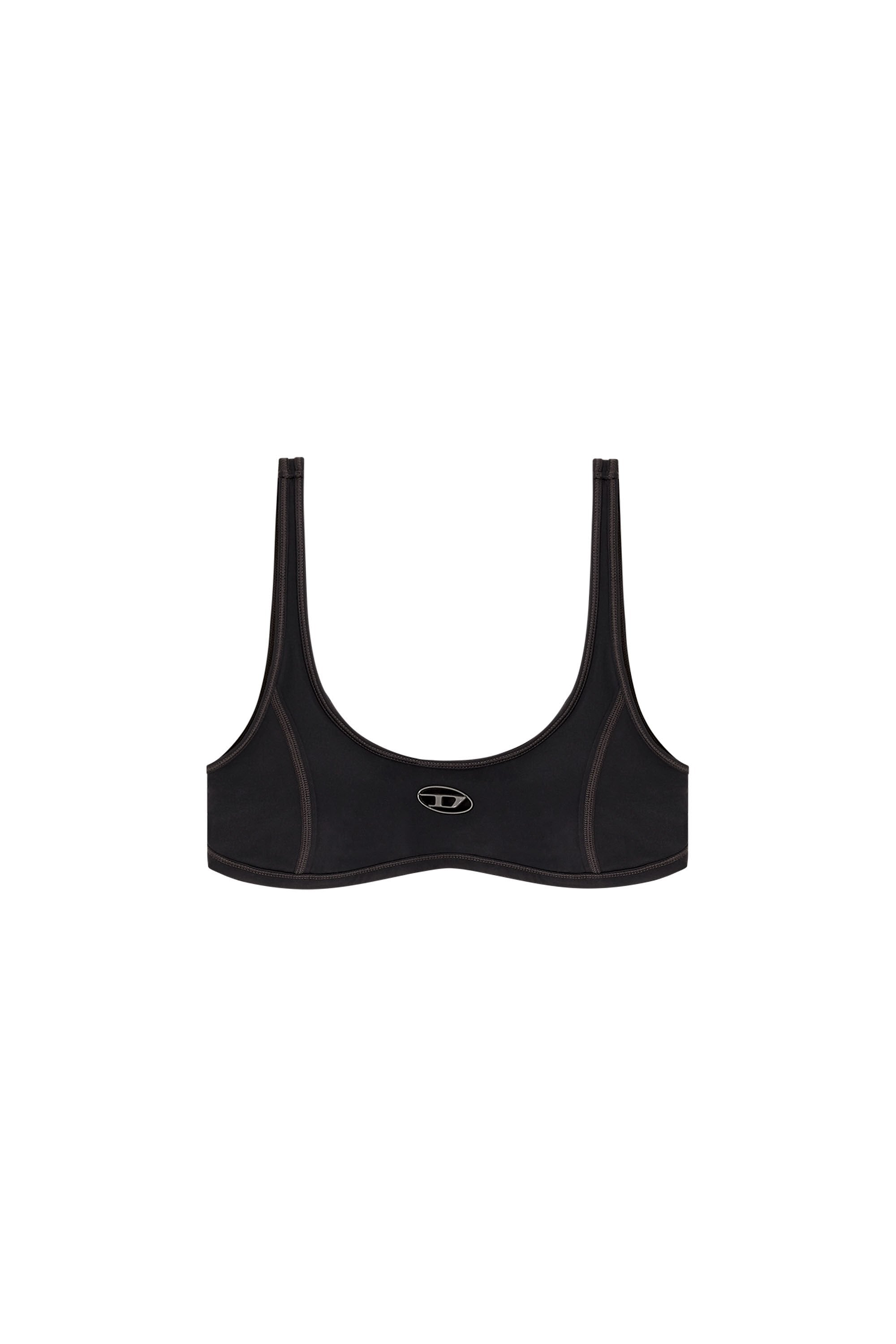 Women's Sports bra with cut-out logo Black