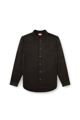 Men's Cupro shirt with embroidered logo Black