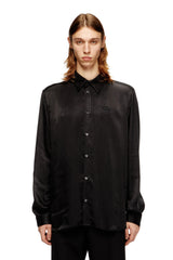 Men's Cupro shirt with embroidered logo Black