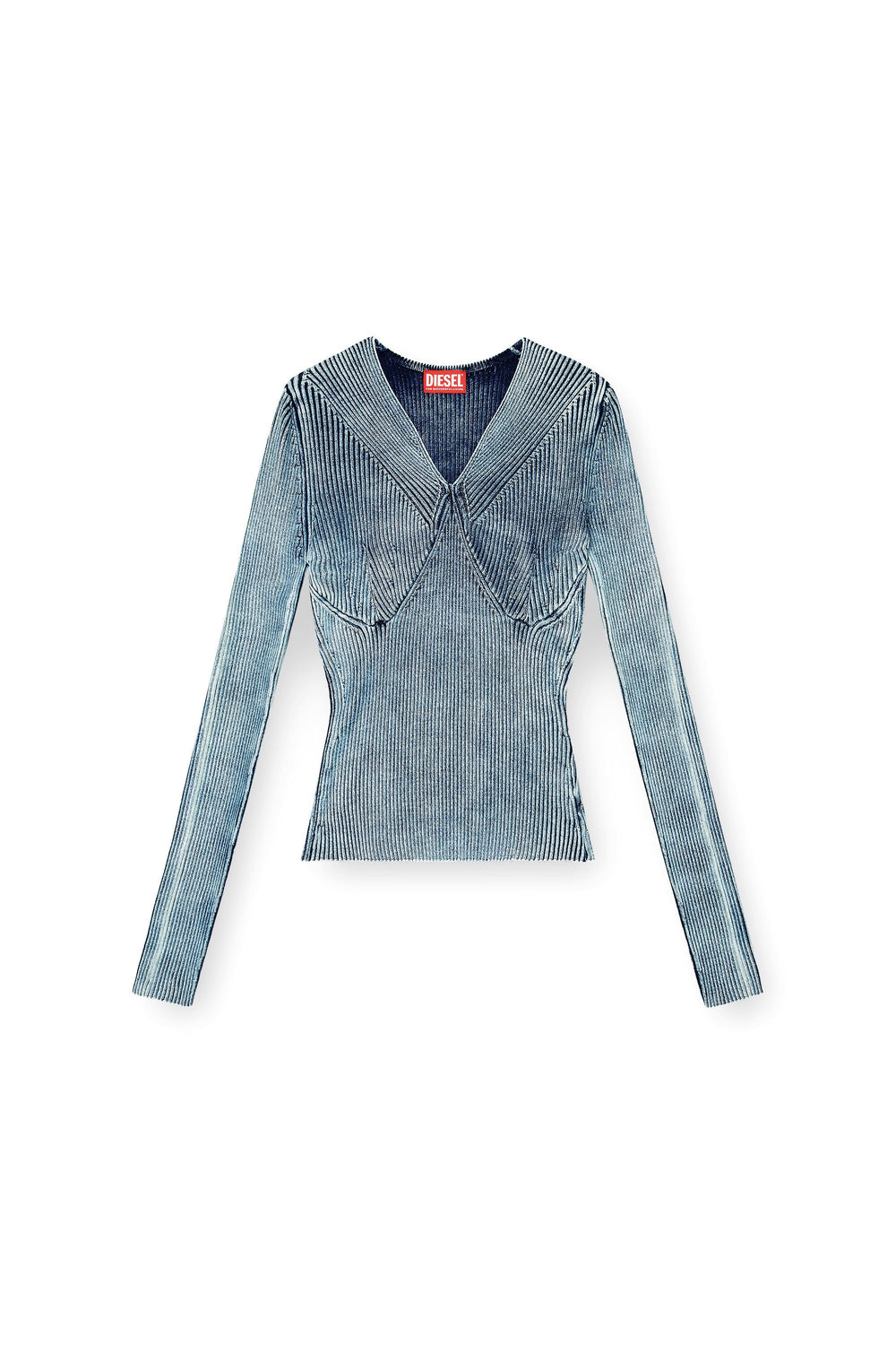 Women's Denim-yarn jumper with shiny effect Blue