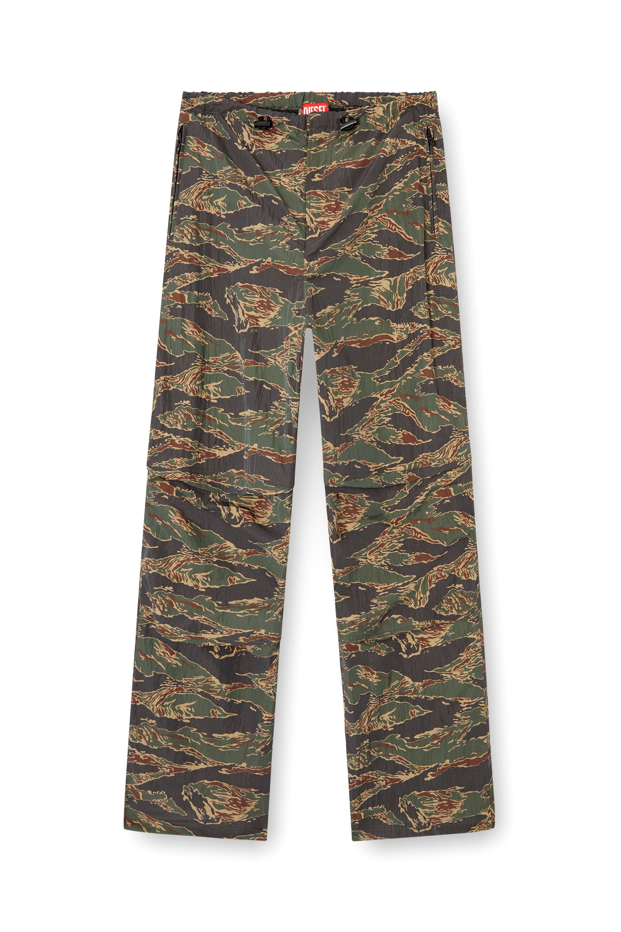 Men's Cargo pants in camo-print nylon Green