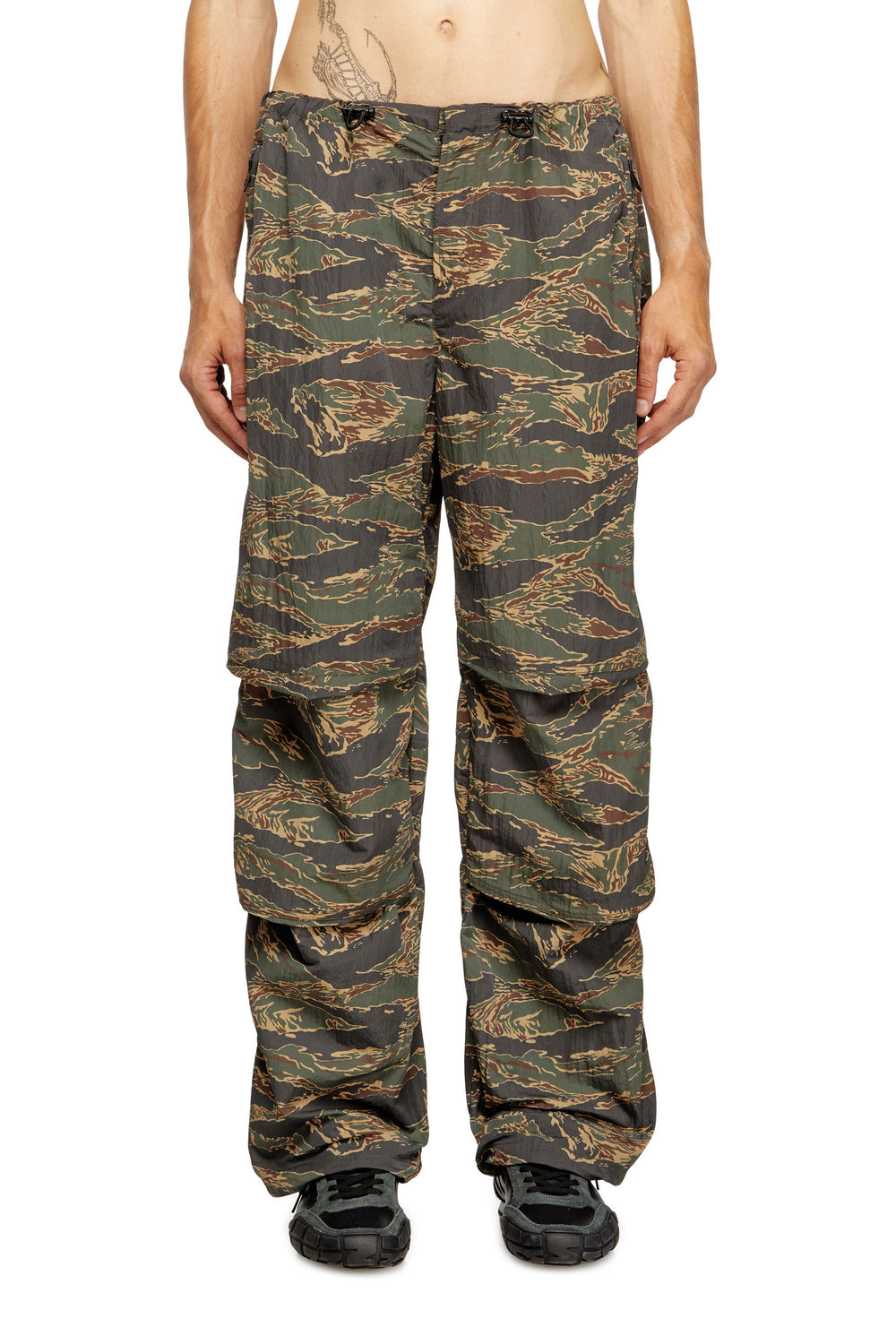 Men's Cargo pants in camo-print nylon Green