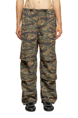 Men's Cargo pants in camo-print nylon Green