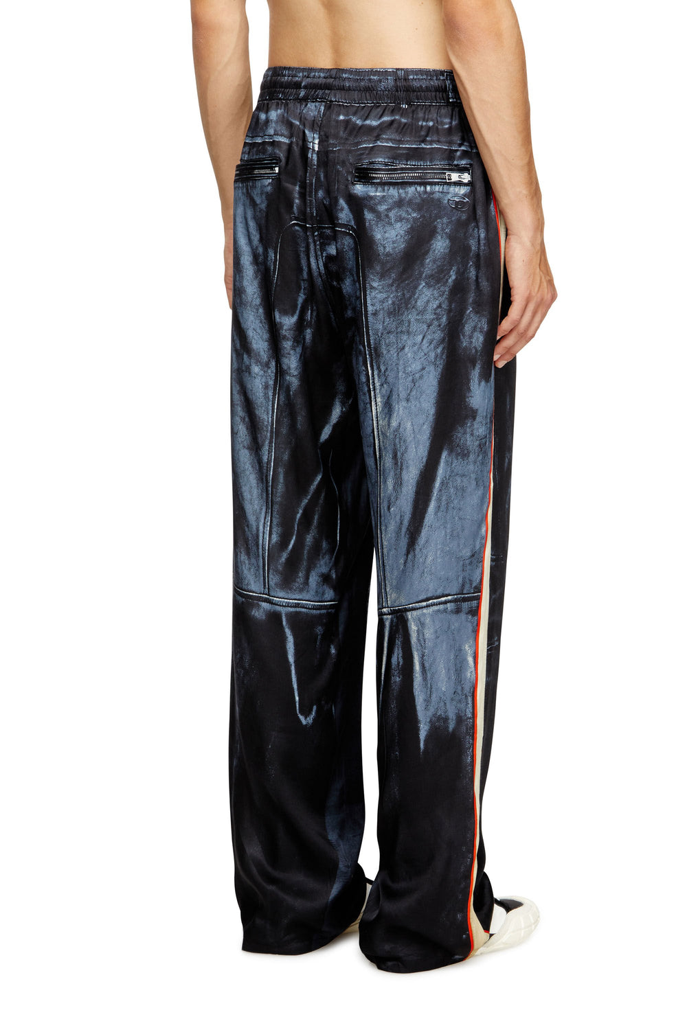Men's Viscose trousers with biker print Multicolor