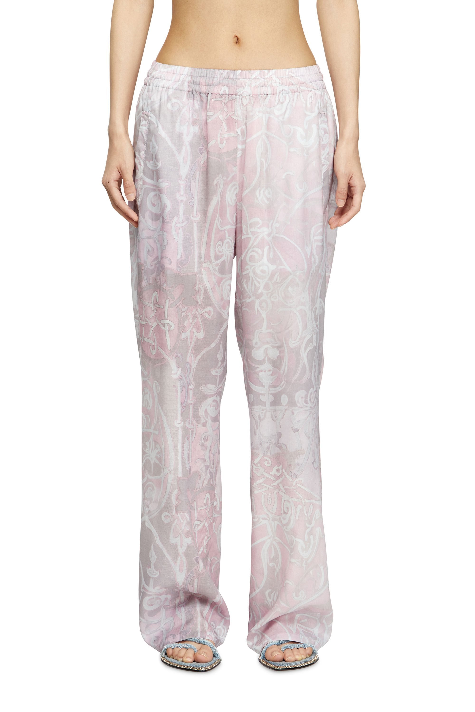 Women's Track pants with medieval print Pink