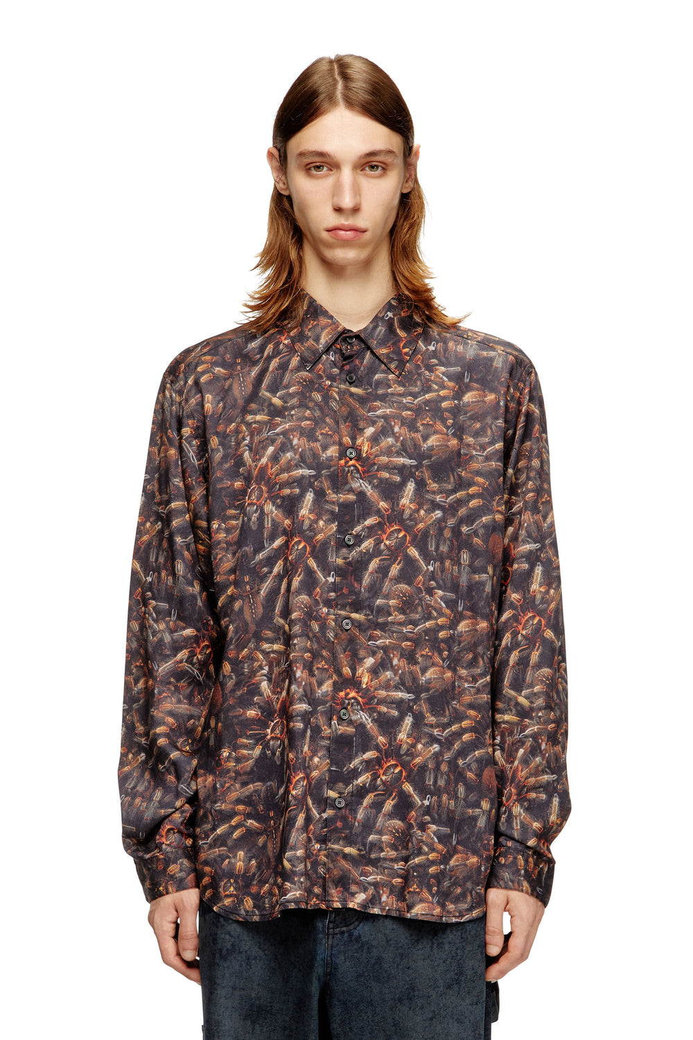 Men's Lyocell shirt with all-over print Multicolor