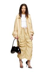 Women's Cargo midi skirt in treated viscose-nylon Beige