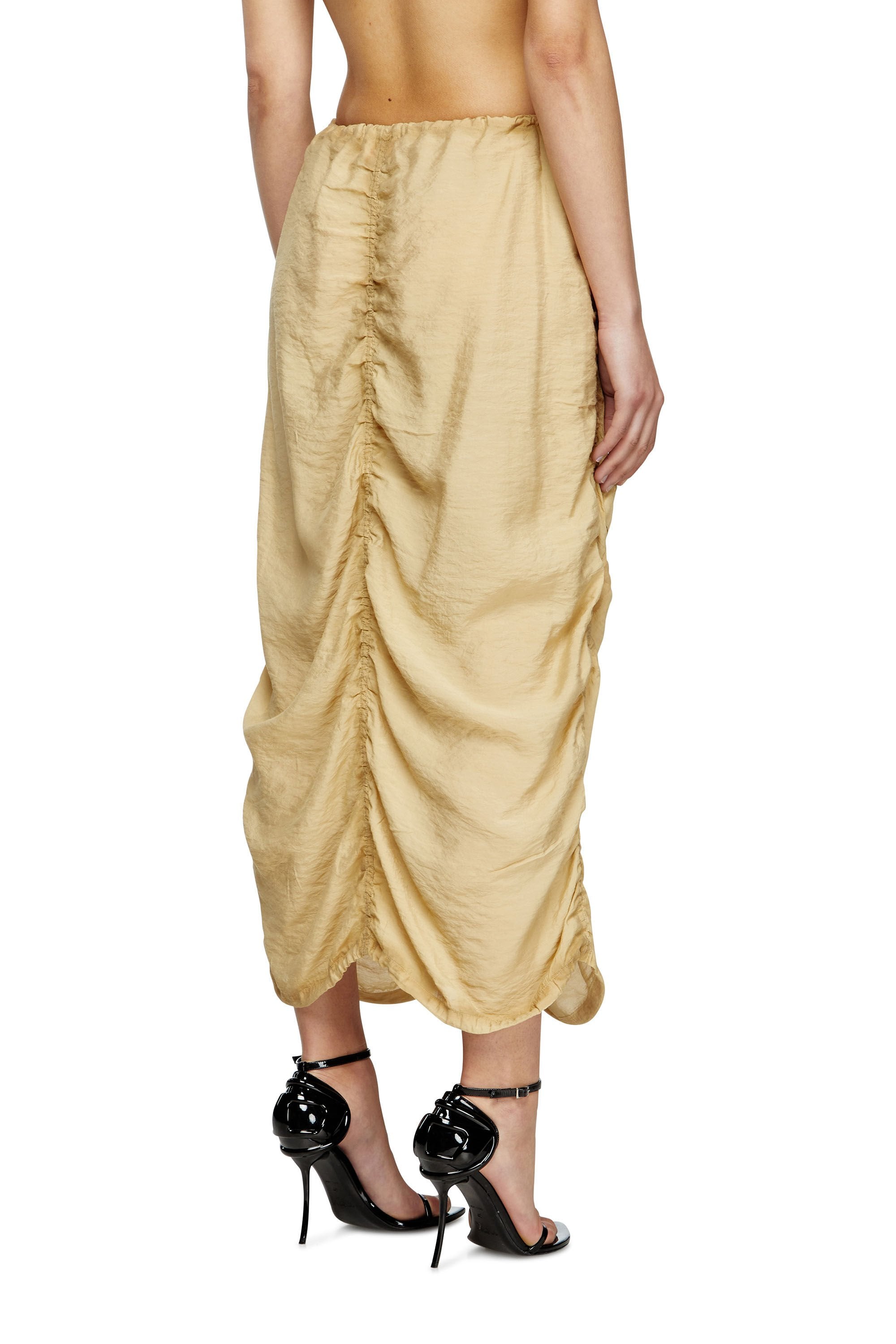Women's Cargo midi skirt in treated viscose-nylon Beige