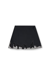 Women's Nylon mini skirt with tulle insert Black