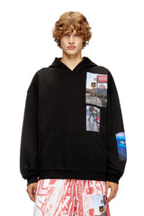 Men's Hoodie with logo photo patches Black