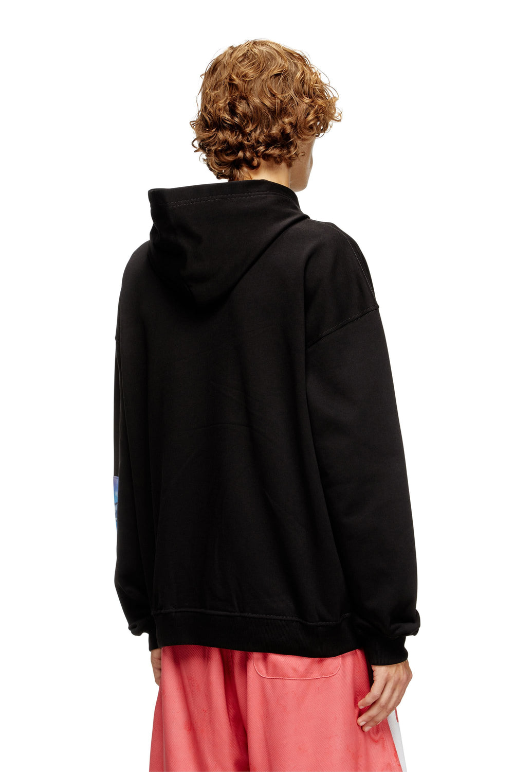 Men's Hoodie with logo photo patches Black