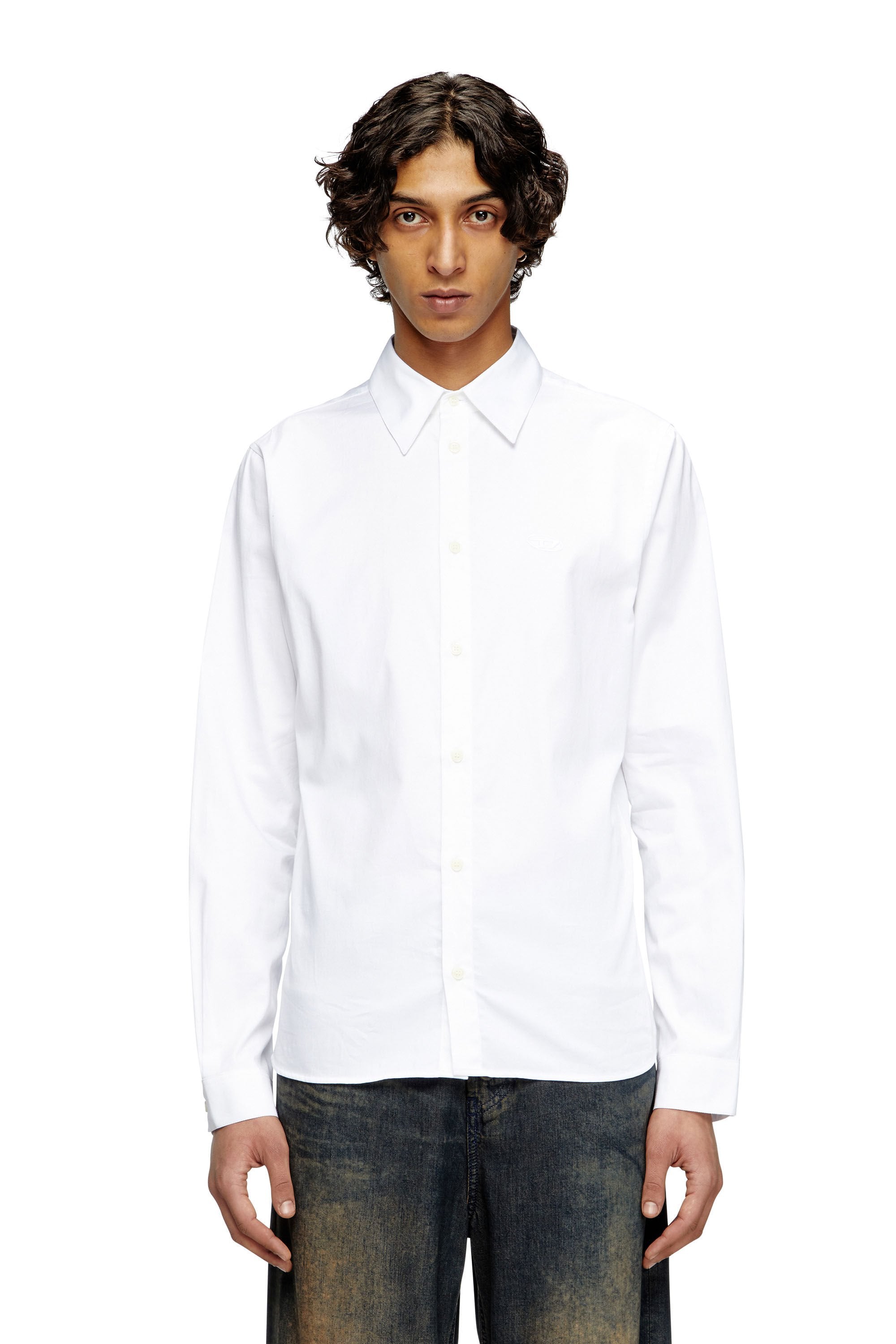 Men's Shirt with embroidered Oval D White