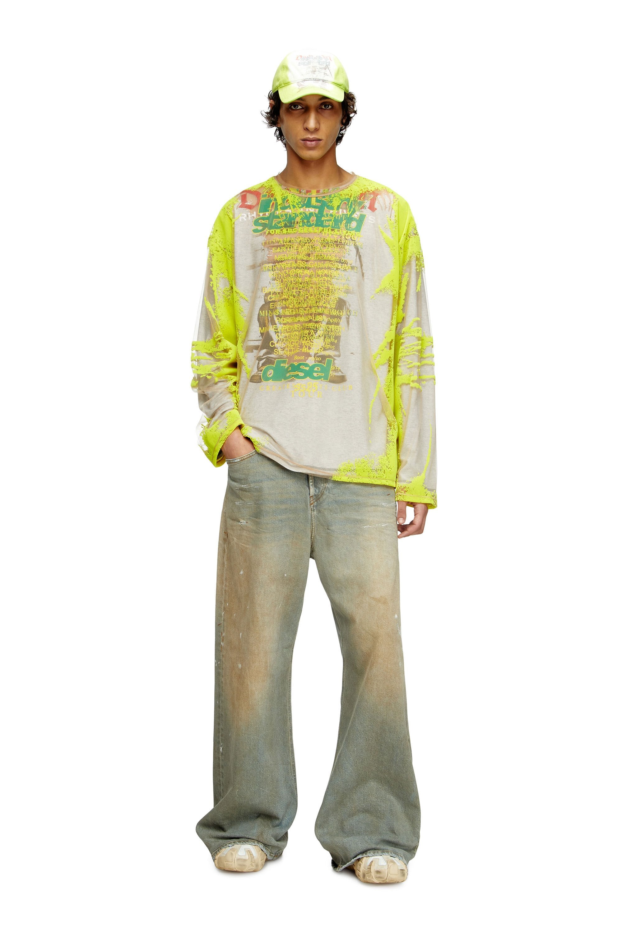 Women's Long-sleeve nylon T-shirt with lyrics print Pink