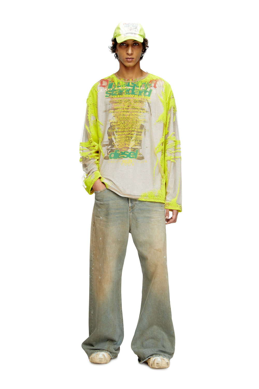 Women's Long-sleeve nylon T-shirt with lyrics print Pink