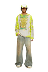 Women's Long-sleeve nylon T-shirt with lyrics print Pink