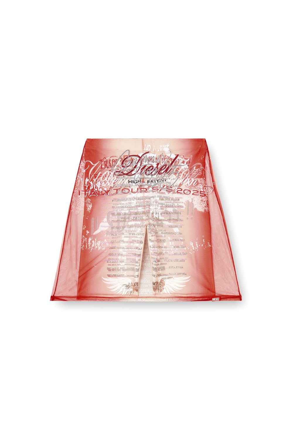Women's Layered skirt with lyrics print Pink