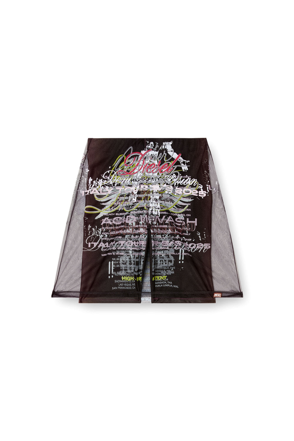 Women's Layered skirt with lyrics print Black