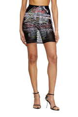 Women's Layered skirt with lyrics print Black