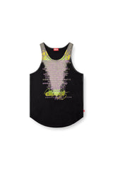 Women's Tank top with lyrics print Black