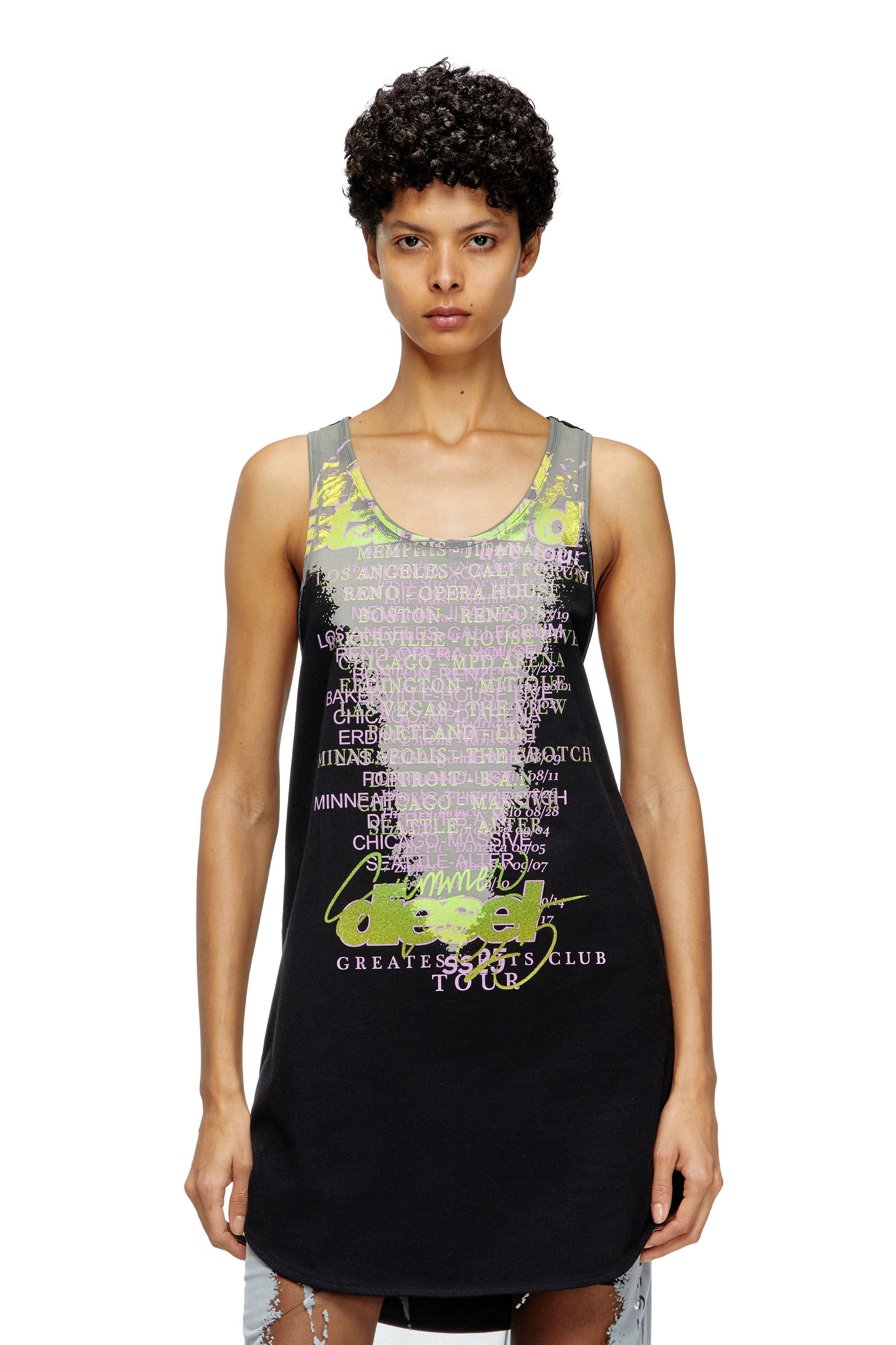 Women's Tank top with lyrics print Black