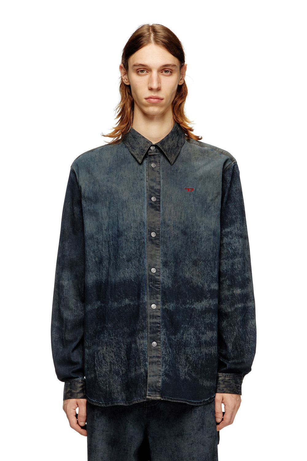 Men's Cotton-blend shirt with logo Black