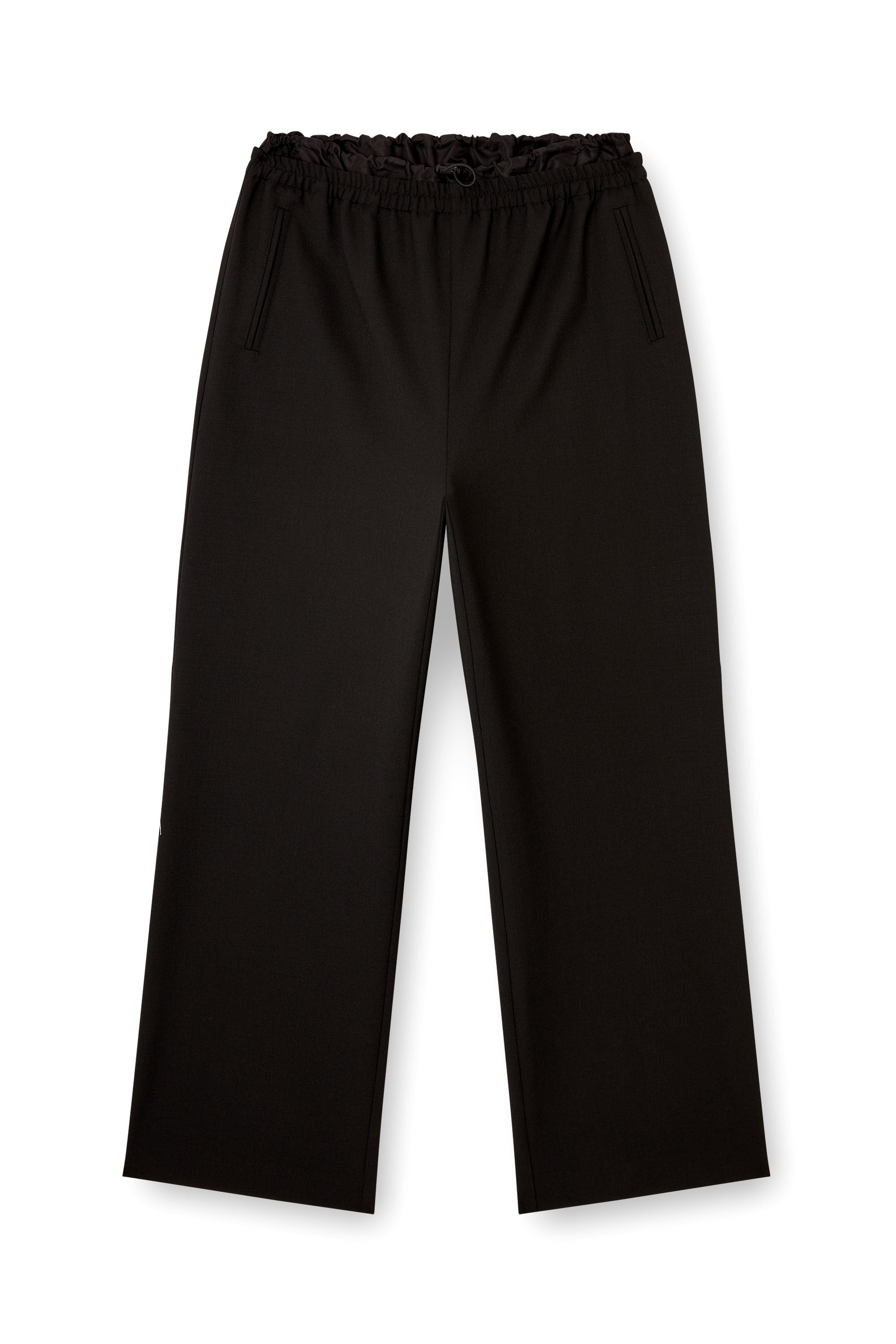 Women's Wool pants with drawstring Black