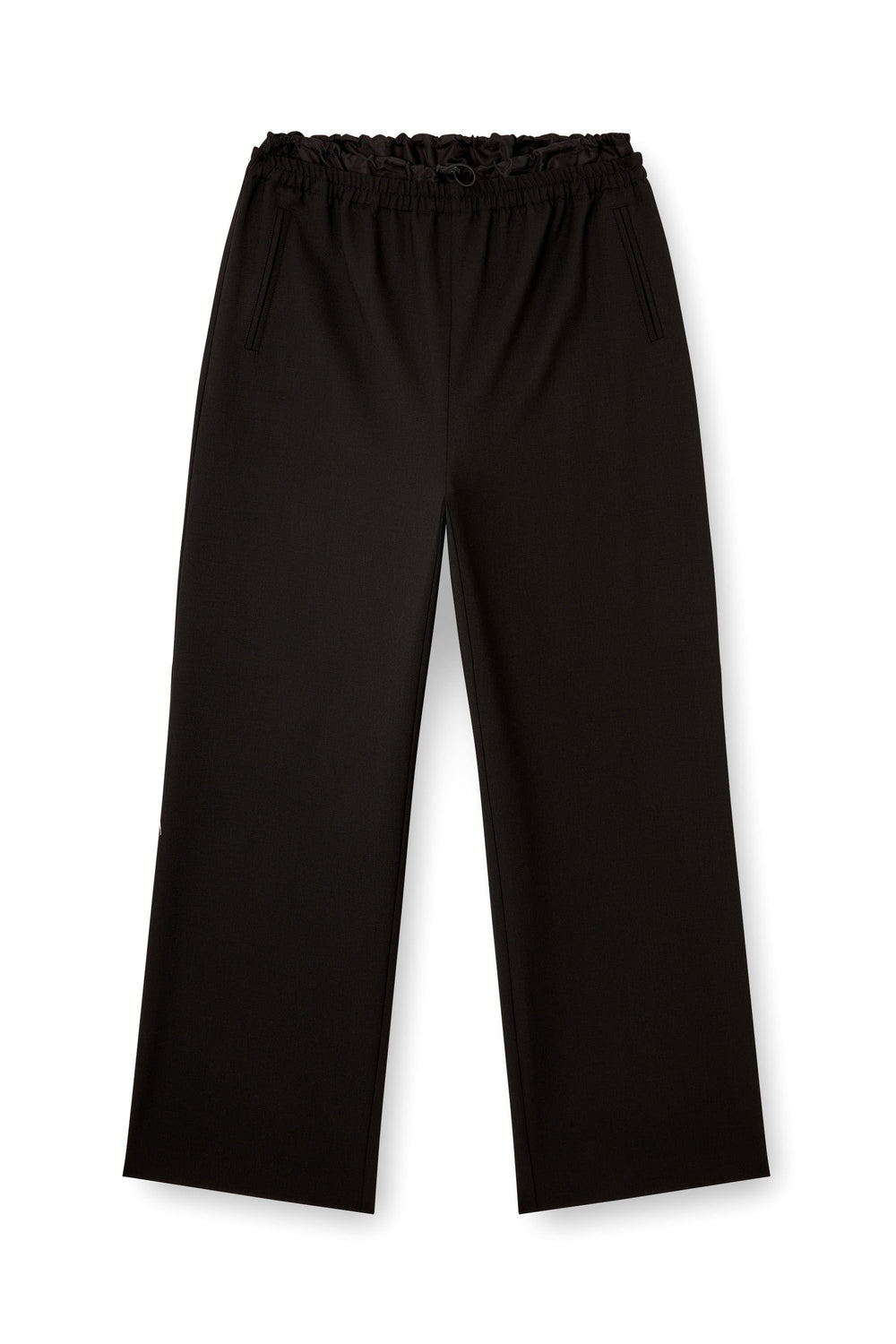 Women's Wool pants with drawstring Black