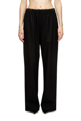 Women's Wool pants with drawstring Black