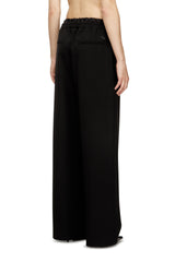 Women's Wool pants with drawstring Black