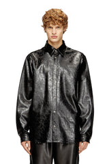 Men's Textured shirt with branded buttons Black