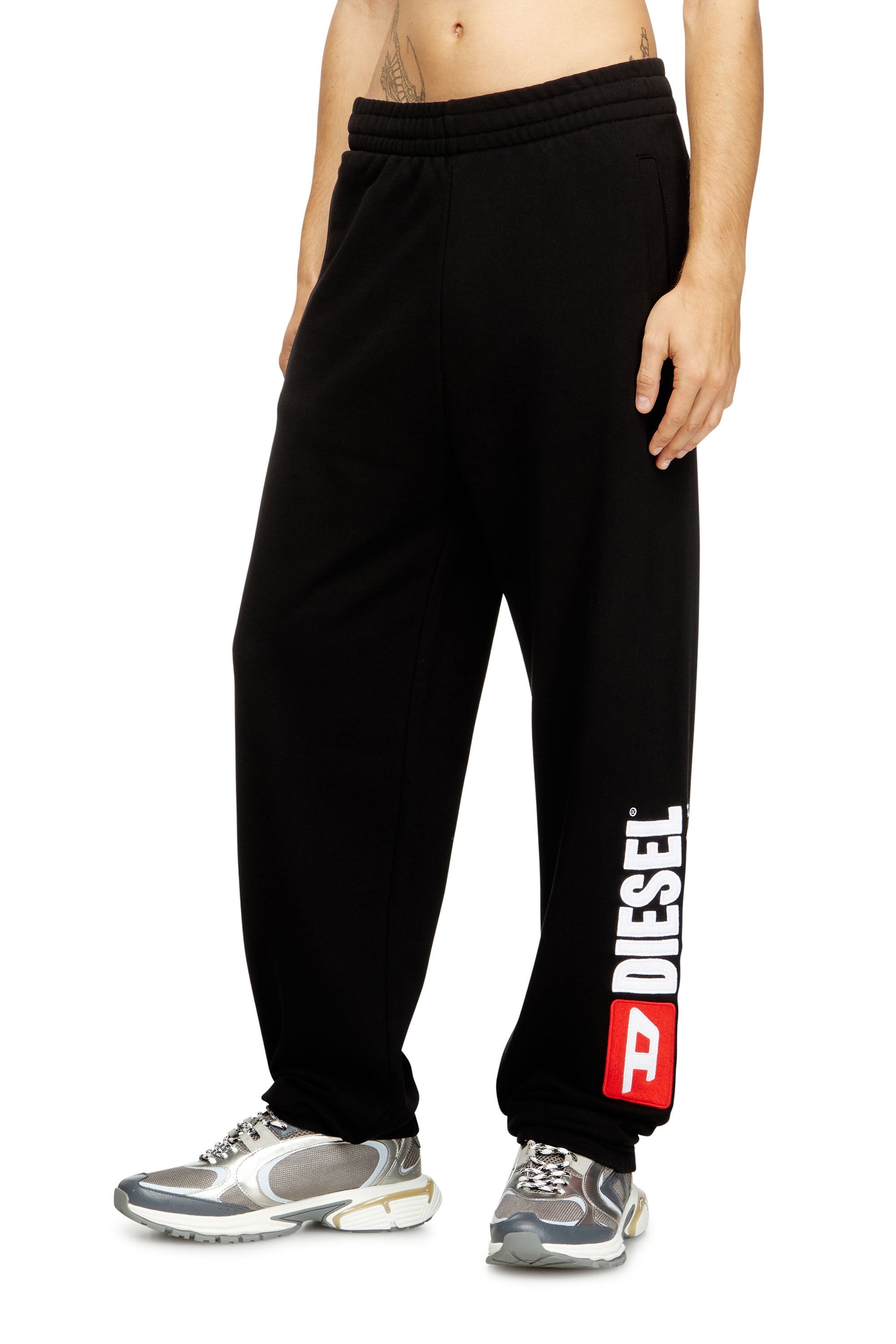 Men's Cotton sweatpants with Diesel patch Black