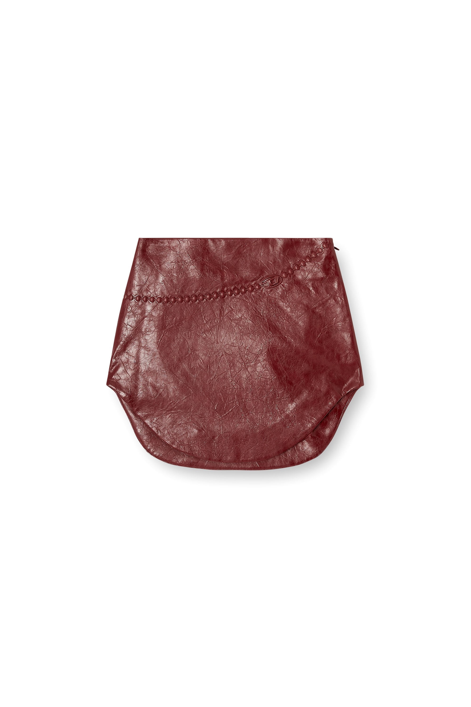Women's Coated miniskirt with embossed motif Red