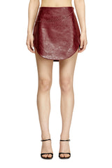 Women's Coated miniskirt with embossed motif Red