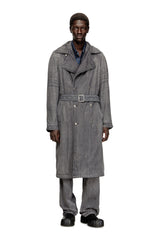 Women's Trench coat in patterned denim Grey