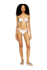 Women's Bikini bottoms with gingham print White