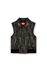 Women's Bomber vest with distressed effect Brown