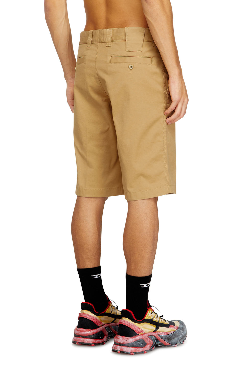 Men's Stonewash cotton shorts Beige