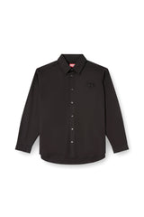 Men's Stretch poplin shirt with embroidery Black
