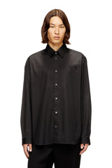 Men's Stretch poplin shirt with embroidery White