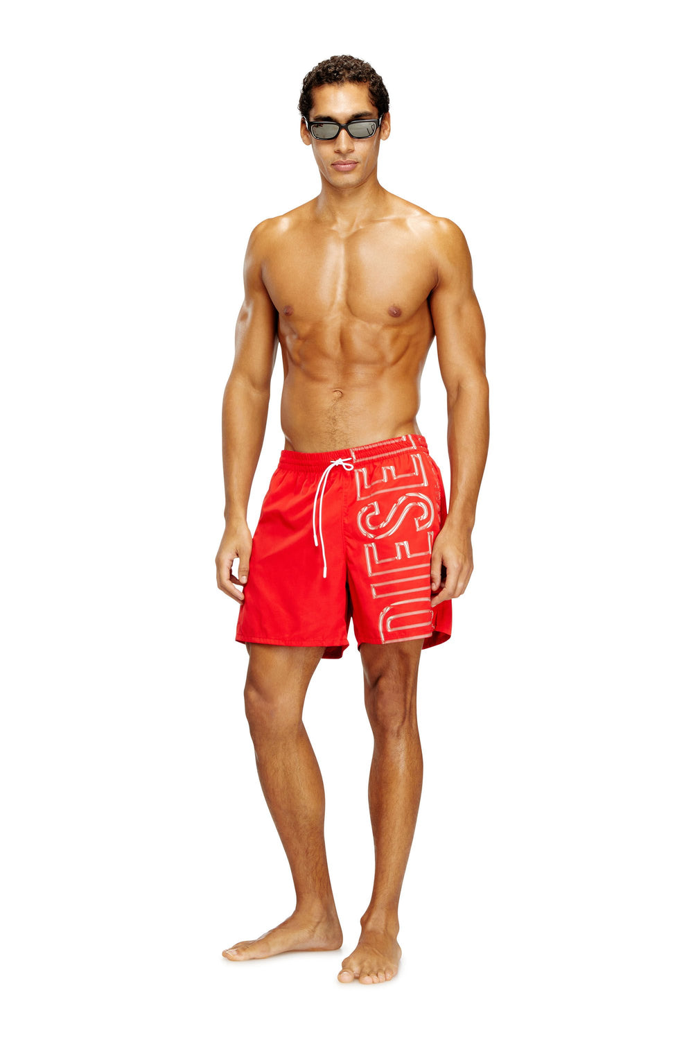 Men's Swim shorts with oversized logo print Blue