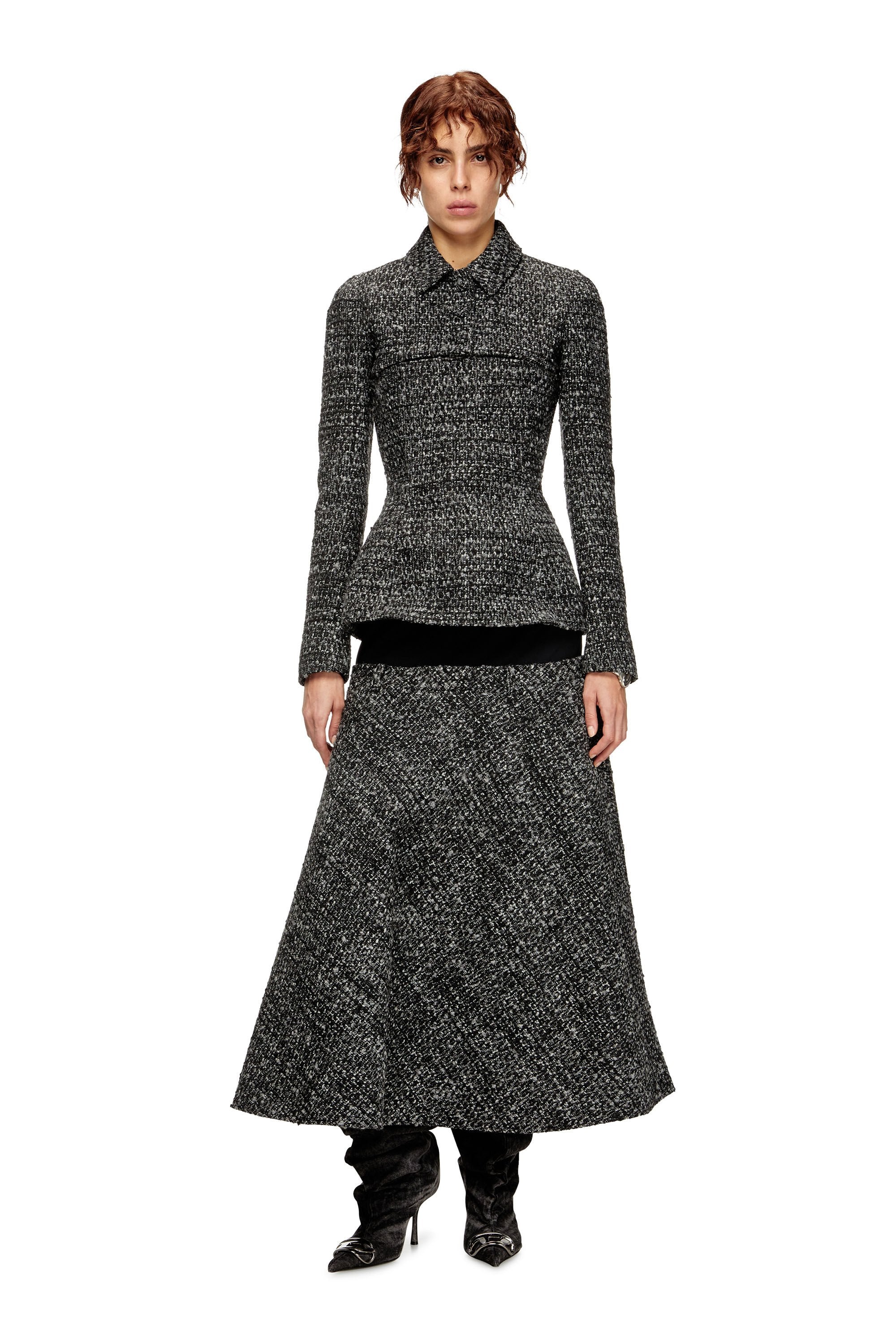 Women's Bouclé skirt with stretch waist Black